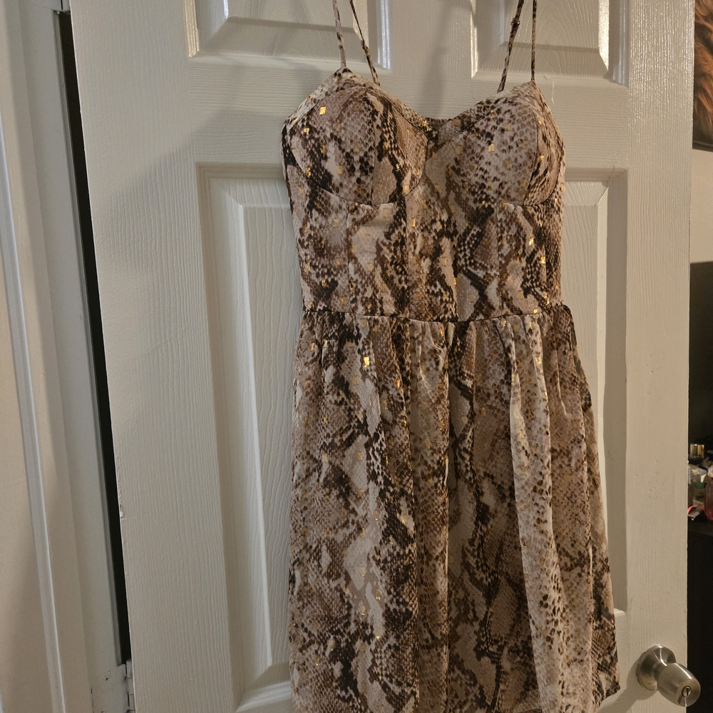 Xhilaration Brown Snake Print Mini Dress